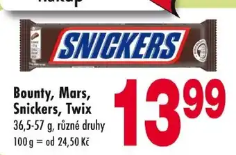 Qanto Bounty, Mars, Snickers, Twix nabídka
