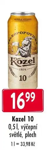 Qanto Kozel 10, výčepní světlé, plech nabídka