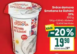 Billa Srdce domova Smetana ke šlehání 31% nabídka