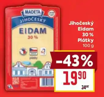 Billa Madeta Jihočeský Eidam 30% Plátky nabídka
