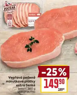 Billa Vepřová pečeně minutkové plátky extra tenké nabídka