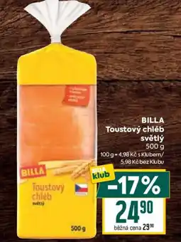 Billa BILLA Toustový chléb světlý nabídka