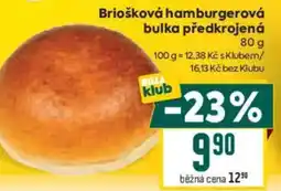 Billa Briošková hamburgerová bulka předkrojená nabídka