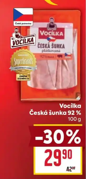 Billa Vocílka Česká šunka 92% nabídka