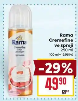 Billa Rama Cremefine ve spreji nabídka