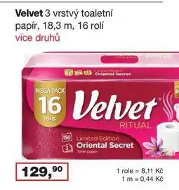Ráj drogerie Velvet 16 rolí nabídka