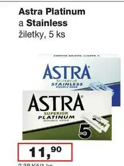 Ráj drogerie Astra Platinum a Stainless žiletky, 5 ks nabídka