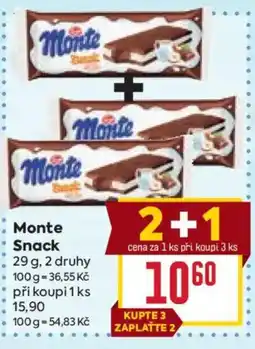Billa Monte Snack nabídka