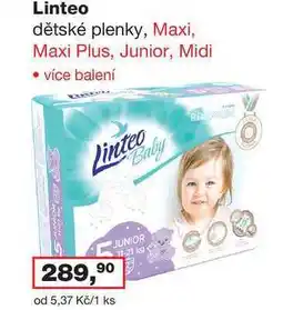 Ráj drogerie Linteo dětské plenky, balení nabídka