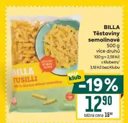 Billa BILLA Těstoviny semolinové nabídka
