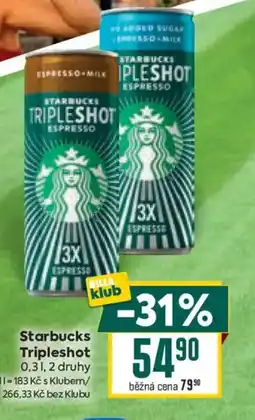 Billa Starbucks Tripleshot nabídka