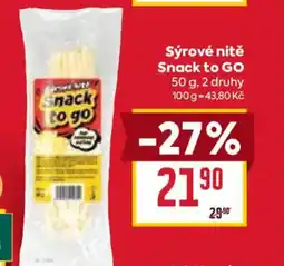 Billa Sýrové nitě Snack to Go nabídka