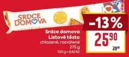 Billa Srdce domova Listové těsto nabídka