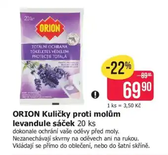 ORION Kuličky proti molům levandule sáček