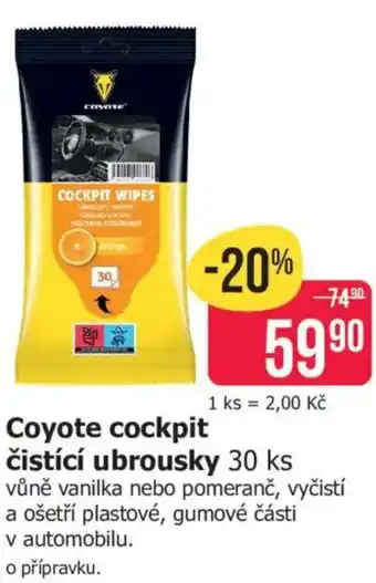 Teta Coyote cockpit čistící ubrousky nabídka