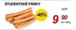 ZEMAN Studentské párky nabídka