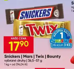 Hruška SNICKERS / MARS / TWIX / BOUNTY nabídka