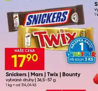 Hruška SNICKERS / MARS / TWIX / BOUNTY nabídka