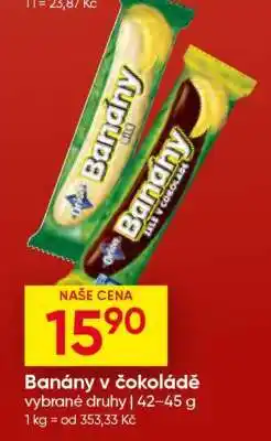 Hruška Banány v čokoládě nabídka
