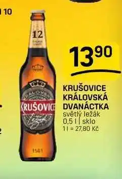 Flop KRUŠOVICE KRÁLOVSKÁ DVANÁCTKA světlý ležák sklo nabídka