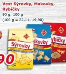 ESO MARKET Vest Sýrovky, Makovky, Rybičky nabídka