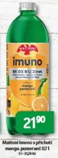 Brněnka Mattoni Imuno s příchuti mango, pomeranč nabídka