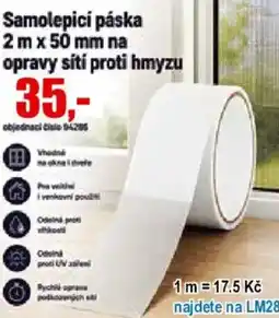 EVA Samolepicí páska na opravy síti proti hmyzu nabídka