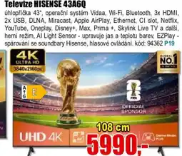 EVA Televize HISENSE 43A6Q nabídka