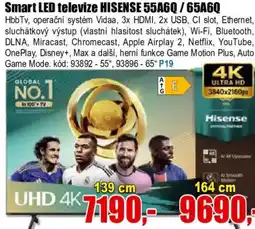 EVA Smart LED televize HISENSE 55A6Q/65A6Q nabídka