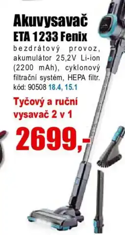 EVA Akuvysavač ETA 1233 Fenix nabídka