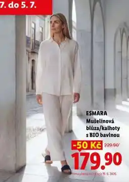 Lidl ESMARA Mušelínová blůza/kalhoty s BIO bavlnou nabídka