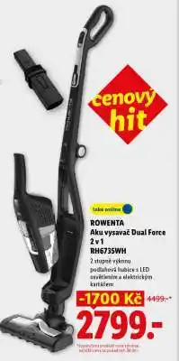Lidl ROWENTA Aku vysavač Dual Force 2 v 1 RH6735WH nabídka