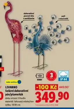 Lidl LIVARNO Solární dekorativní páv/plameňák nabídka