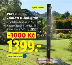 Lidl PARKSIDE Zahradní solární sprcha nabídka