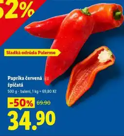 Lidl PAPRIKA ČERVENÁ ŠPIČATÁ nabídka