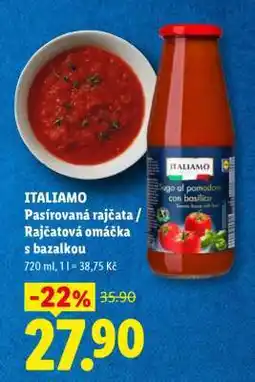 Lidl Italiamo PASÍROVANÁ RAJČATA - RAJČATOVÁ OMÁČKA S BAZALKOU nabídka