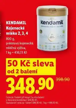 Lidl Kendamil kojenecké mléko 2/3/4 nabídka