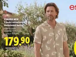 Lidl ESMARA MEN Pánská volnočasová mušelínová košile nabídka