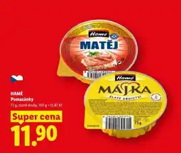 Lidl HAMÉ POMAZÁNKY nabídka