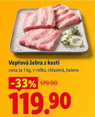 Lidl Vepřová žebra s kostí nabídka