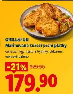 Lidl GRILL&FUN Marinované kuřecí prsní plátky nabídka