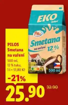 Lidl PILOS SMETANA NA VAŘENÍ nabídka
