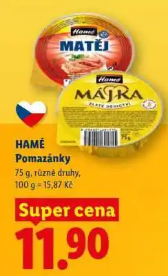 Lidl HAMÉ POMAZÁNKY nabídka