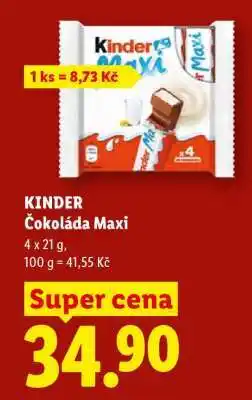 Lidl Kinder čokoláda Maxi nabídka