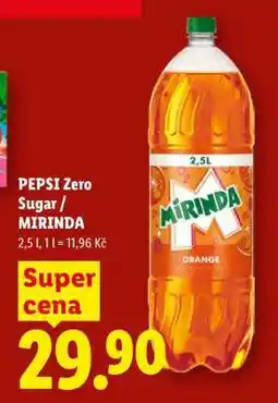Lidl PEPSI Zero Sugar / MIRINDA nabídka