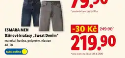 Lidl ESMARA MEN Džínové kraťasy „Sweat Denim“ nabídka