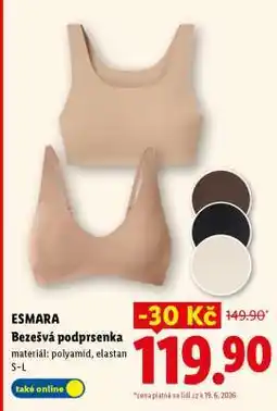 Lidl ESMARA Bezešvá podprsenka nabídka