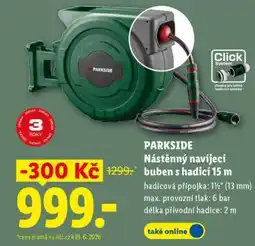 Lidl PARKSIDE Nástěnný navíjecí buben s hadicí 15 m nabídka
