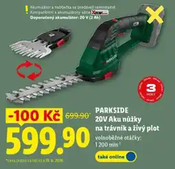 Lidl PARKSIDE 20V Aku nůžky na trávník a živý plot nabídka