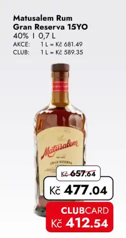 TRAVEL FREE Matusalem Rum Gran Reserva 15YO nabídka